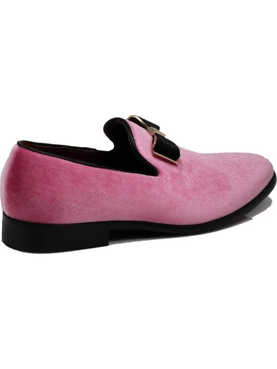 Alberto Fellirni Men\'s Pink Vintage Velvet Loafer Tuxedo Slip On Formal Shoes main image 6